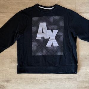Armani Exchange AX Logo Crewneck Sweatshirt Black NWOT Men’s
